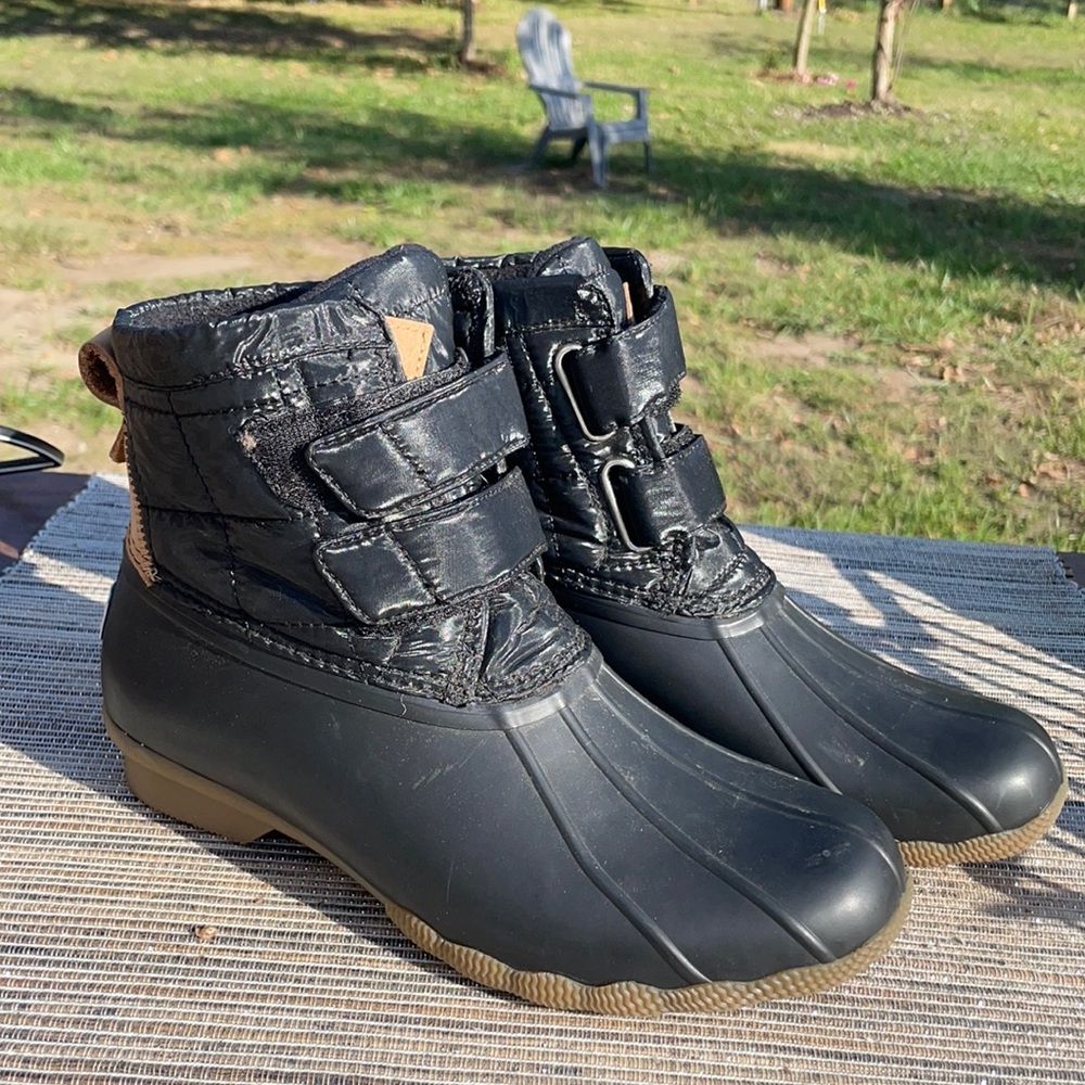 NWOB Sperry Saltwater Jetty Black Boot Women’s  7